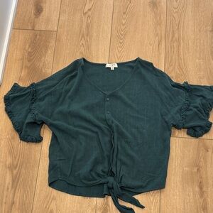 Umgee Dark Teal Button-Down Blouse